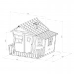 Casuta LISA cu terasa/pridvor si podea din lemn  PlayHouse - Casa din lemn de Joaca pentru copii AXI